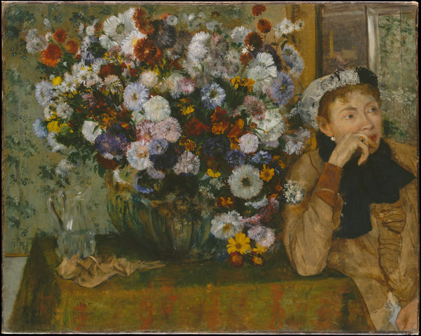 Edgar Degas — A Woman Seated beside a Vase of Flowers (Madame Paul Valpinçon?) | Fine Art Print