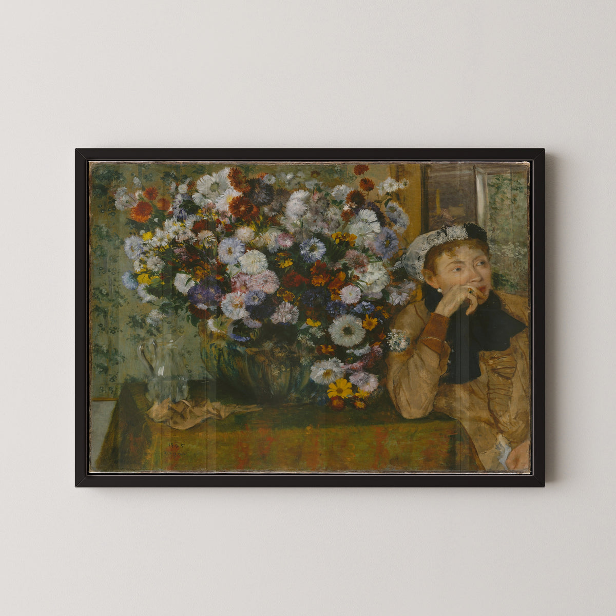 Edgar Degas — A Woman Seated beside a Vase of Flowers (Madame Paul Valpinçon?) | Fine Art Print