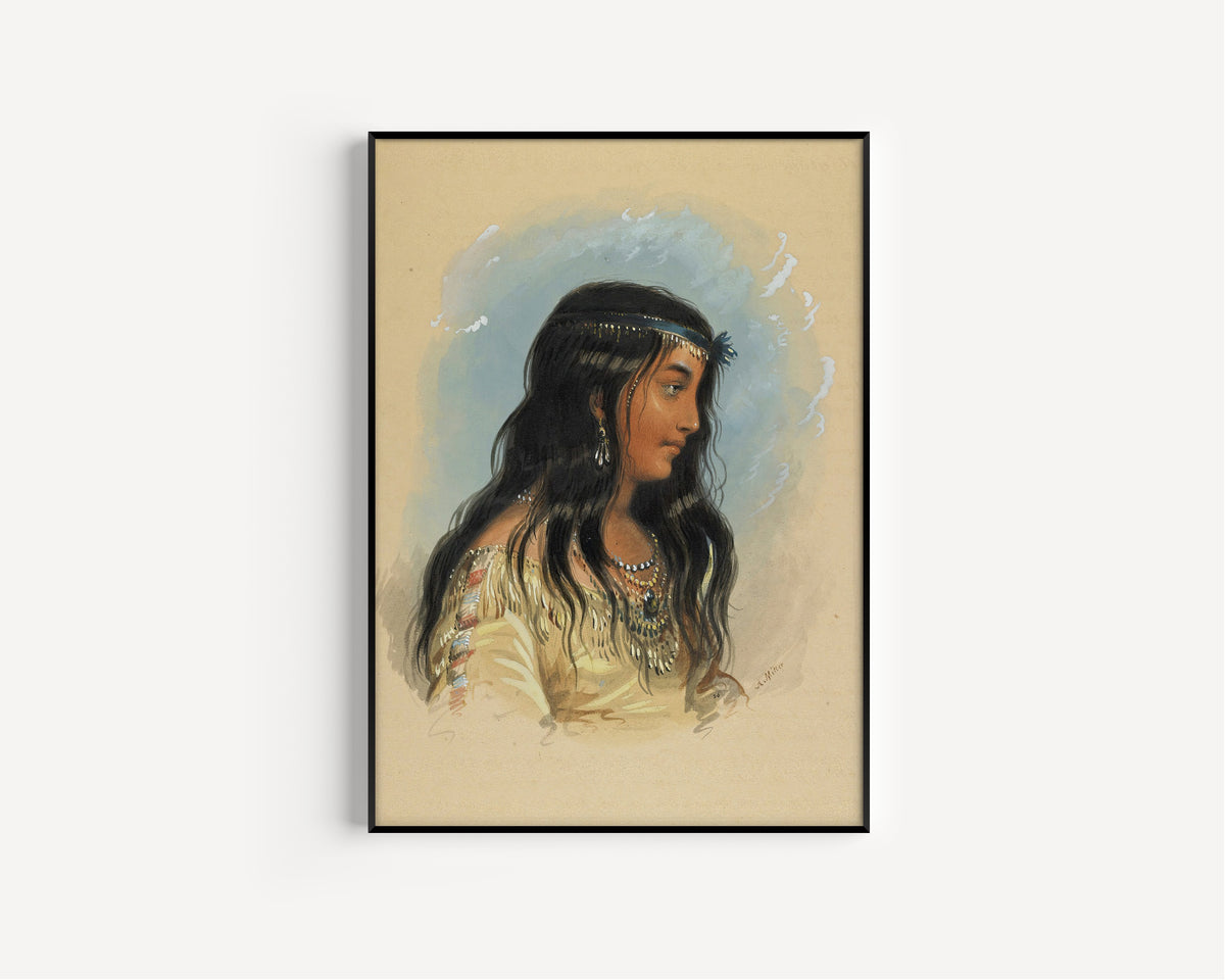 Alfred Jacob Miller — A Young Woman of the Flat Head Tribe | Western Art Print
