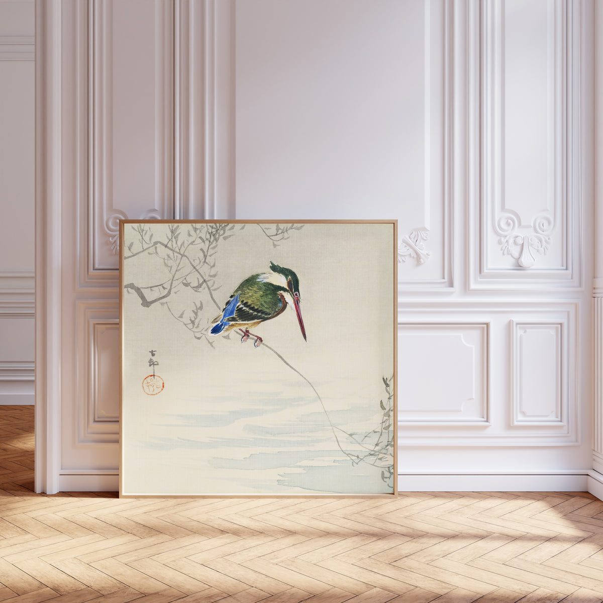 Ohara Koson — A Kingfisher | Japanese Bird & Flower Woodblock Print