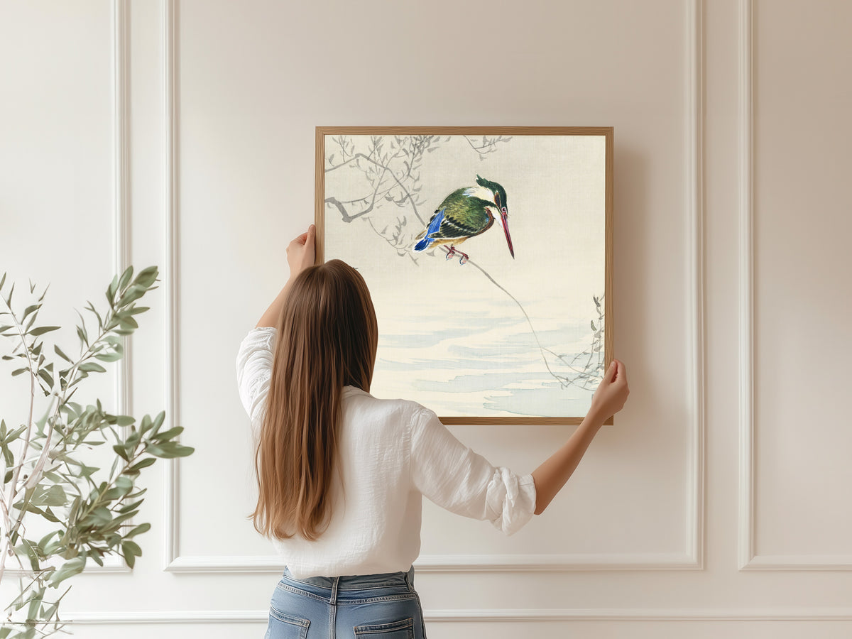 Ohara Koson — A Kingfisher | Japanese Bird & Flower Woodblock Print
