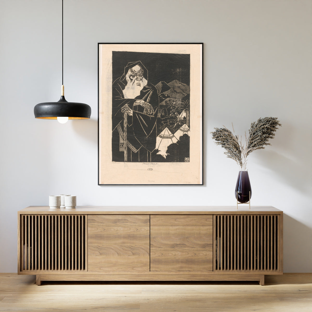 Henri van der Stok — Aartsvader [Patriarch] | Art Deco Woodcut Print