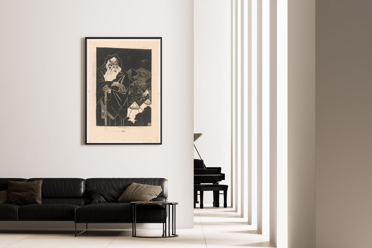 Henri van der Stok — Aartsvader [Patriarch] | Art Deco Woodcut Print