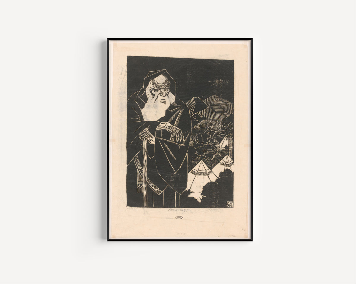 Henri van der Stok — Aartsvader [Patriarch] | Art Deco Woodcut Print