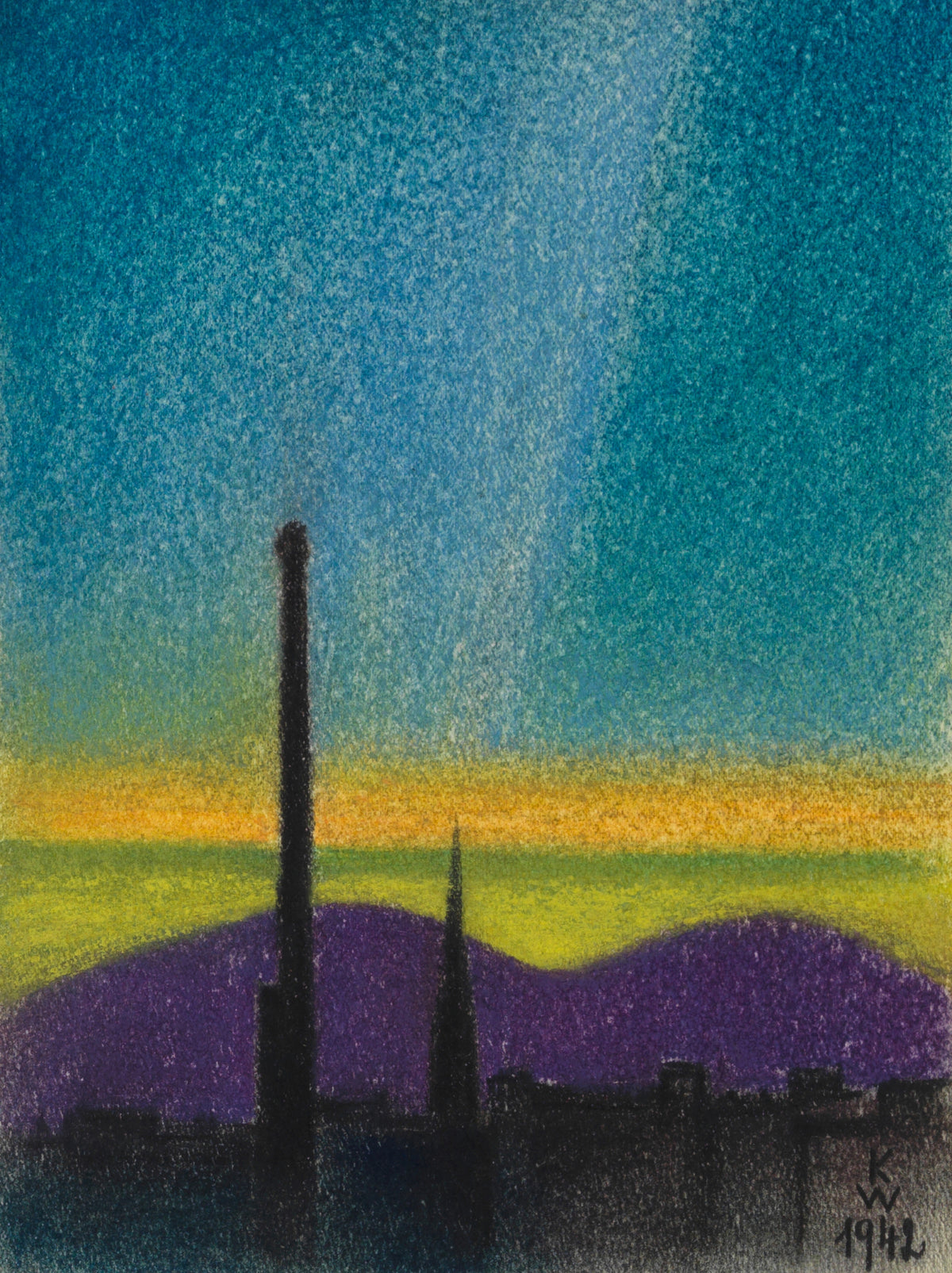 Karl Wiener — Abendlandschaft Wien (Evening Landscape, Vienna) | Modernist Landscape Print