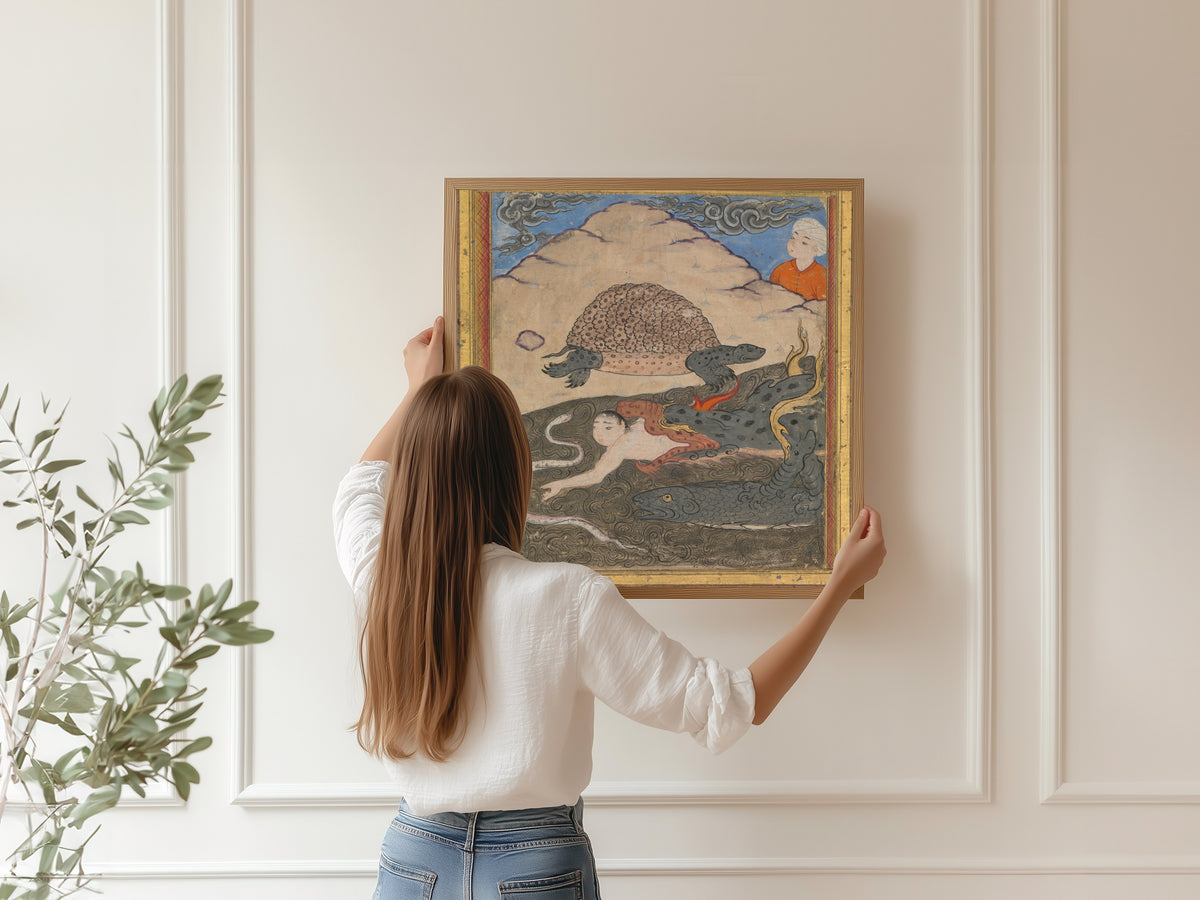 Aja'ib al-Makhluqat: The Tortoise | Persian Miniature Art Print