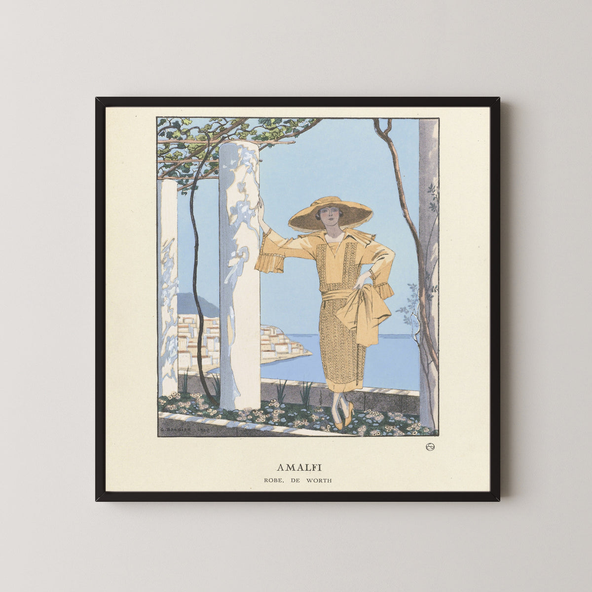 George Barbier — Amalfi, robe de Worth | Art Deco Fashion Print