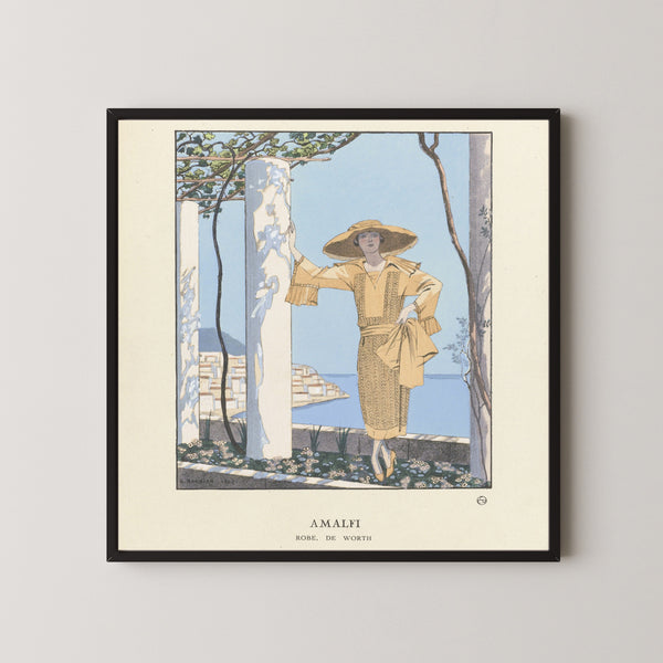 George Barbier — Amalfi, robe de Worth | Art Deco Fashion Print