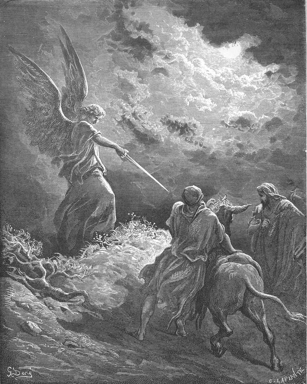 Gustave Doré — An Angel Appears to Balaam | Wood Engraving Print