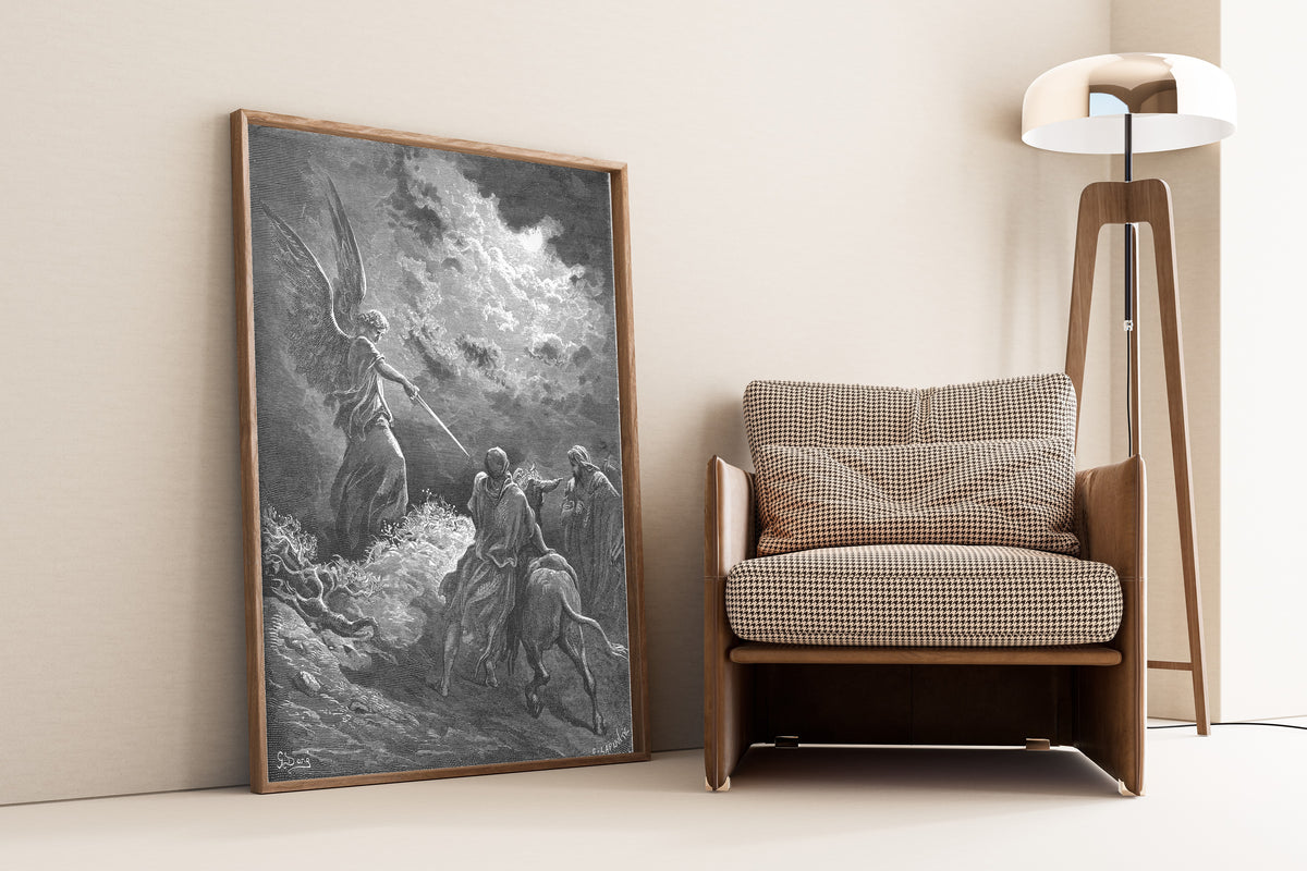 Gustave Doré — An Angel Appears to Balaam | Wood Engraving Print
