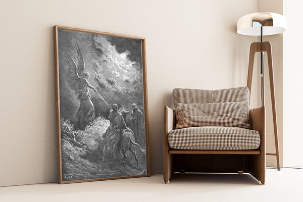 Gustave Doré — An Angel Appears to Balaam | Wood Engraving Print