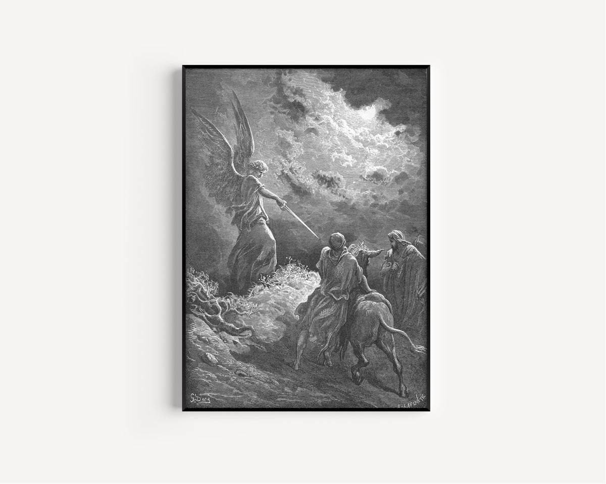 Gustave Doré — An Angel Appears to Balaam | Wood Engraving Print