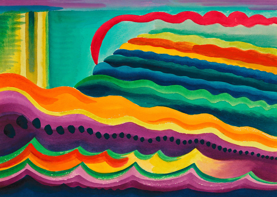 Karl Wiener — Andante | Abstract Art Print shown to scale on a wall above a sofa