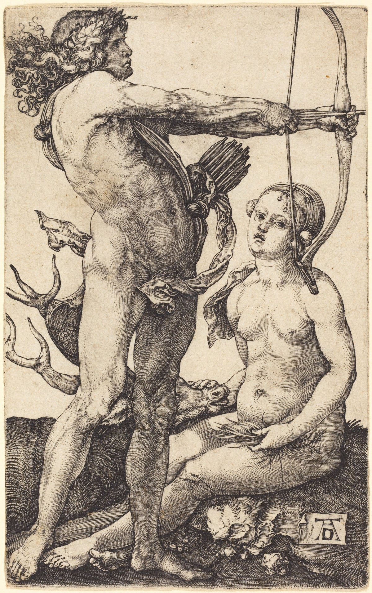 Albrecht Dürer — Apollo and Diana | Engraving Print