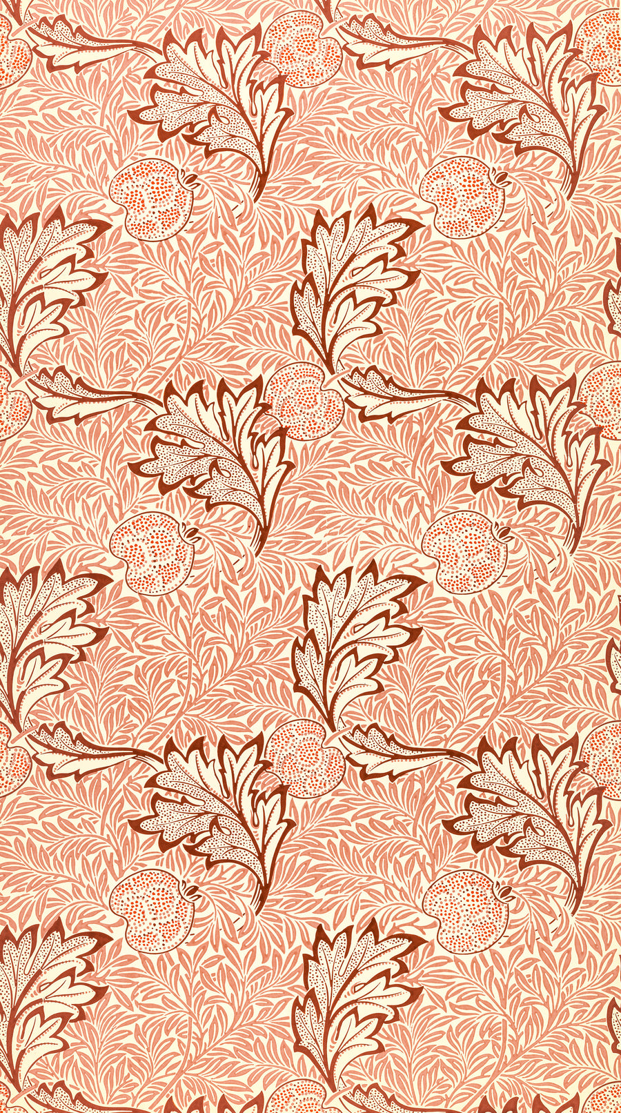 William Morris — Apple | Botanical Art Print shown to scale on a wall above a sofa