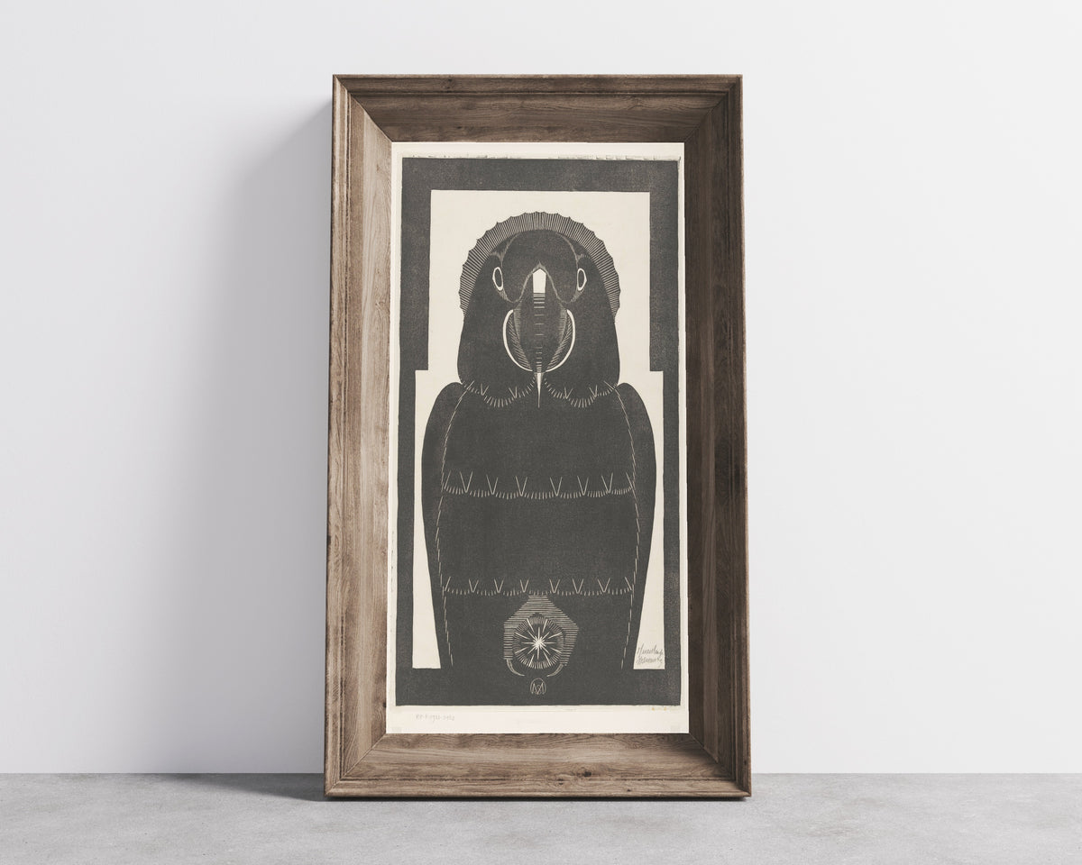 Samuel Jessurun de Mesquita — Ara [Macaw] | Art Deco Woodcut Print