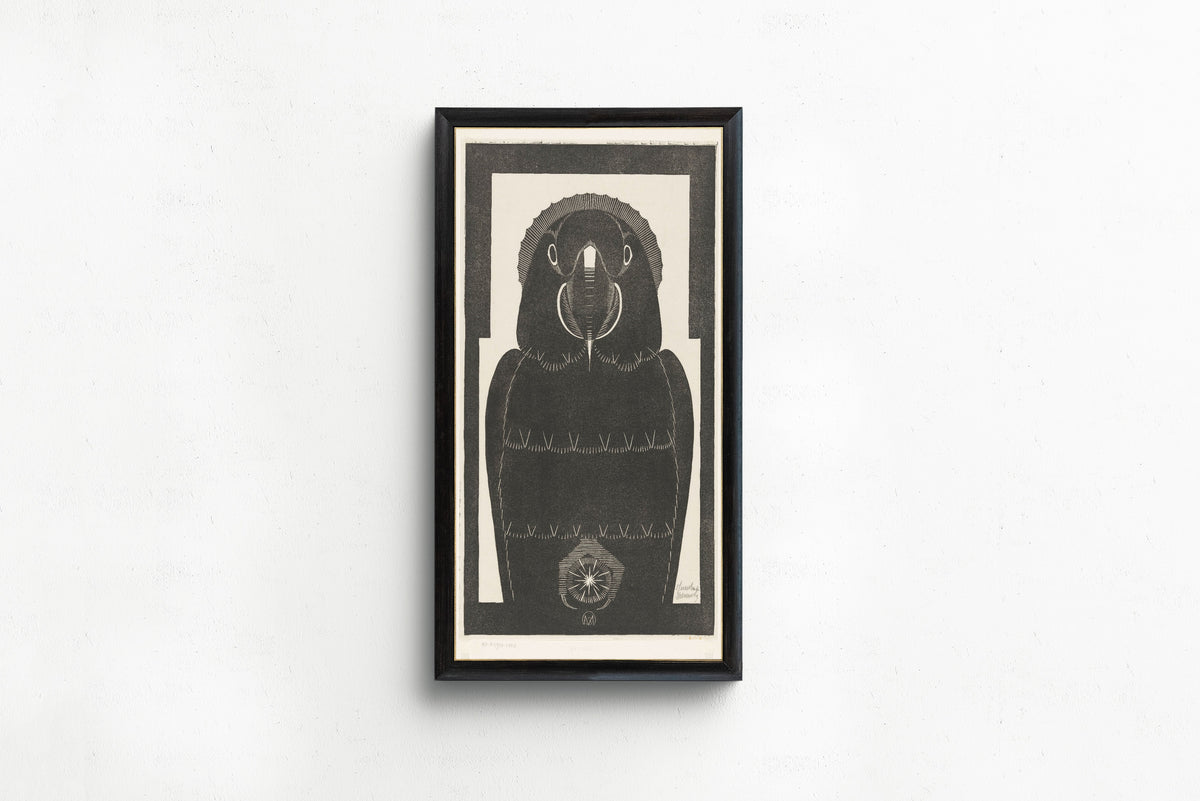 Samuel Jessurun de Mesquita — Ara [Macaw] | Art Deco Woodcut Print