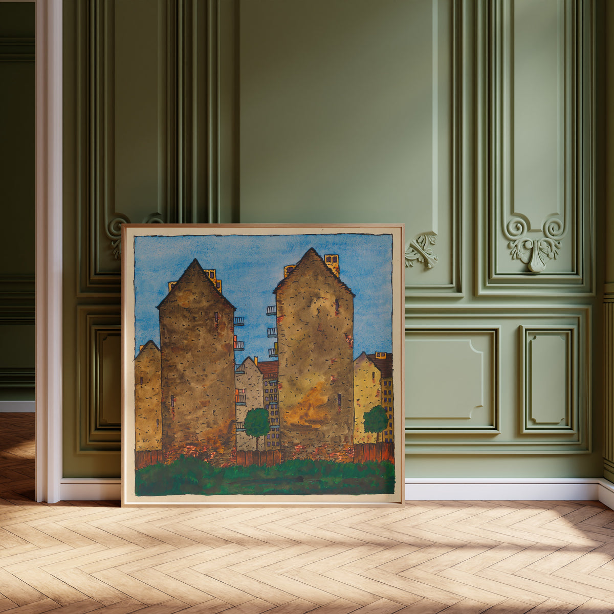 Karl Wiener — Arbeitervillen (Workers' Villas) | Expressionist Art Print