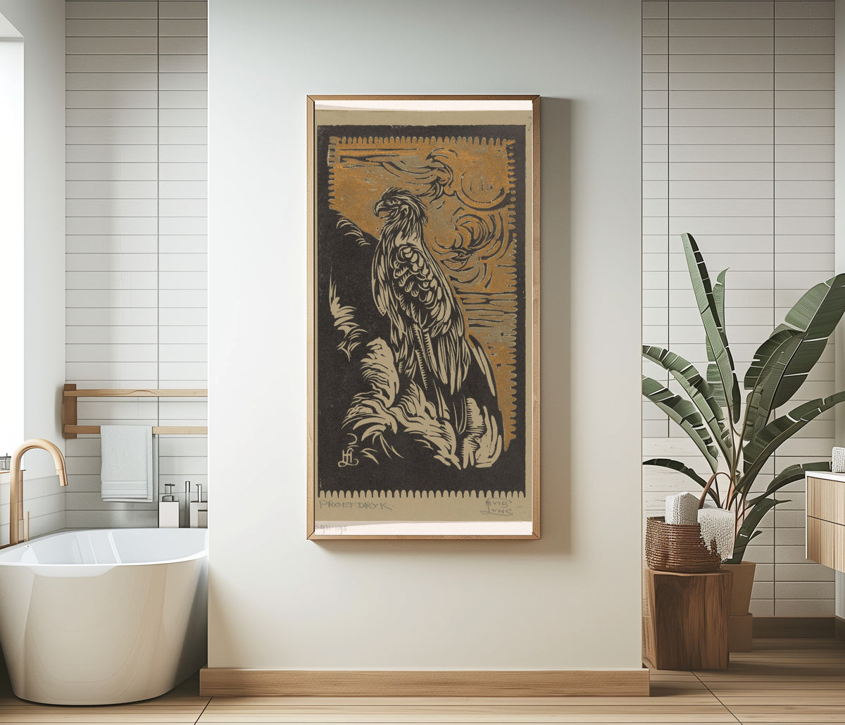 Huib Luns — Arend [Eagle] | Art Nouveau Woodcut Print