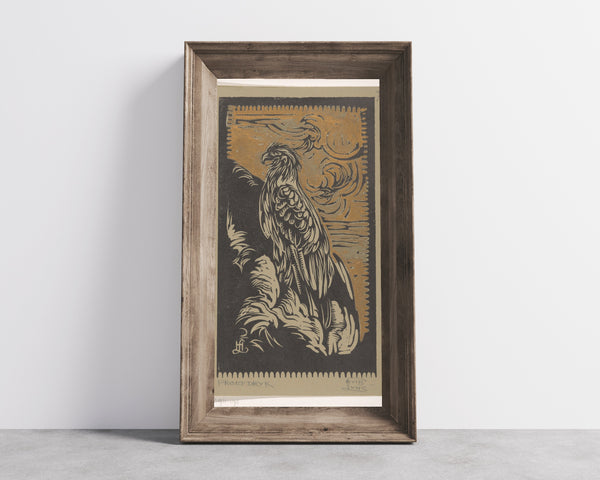 Huib Luns — Arend [Eagle] | Art Nouveau Woodcut Print