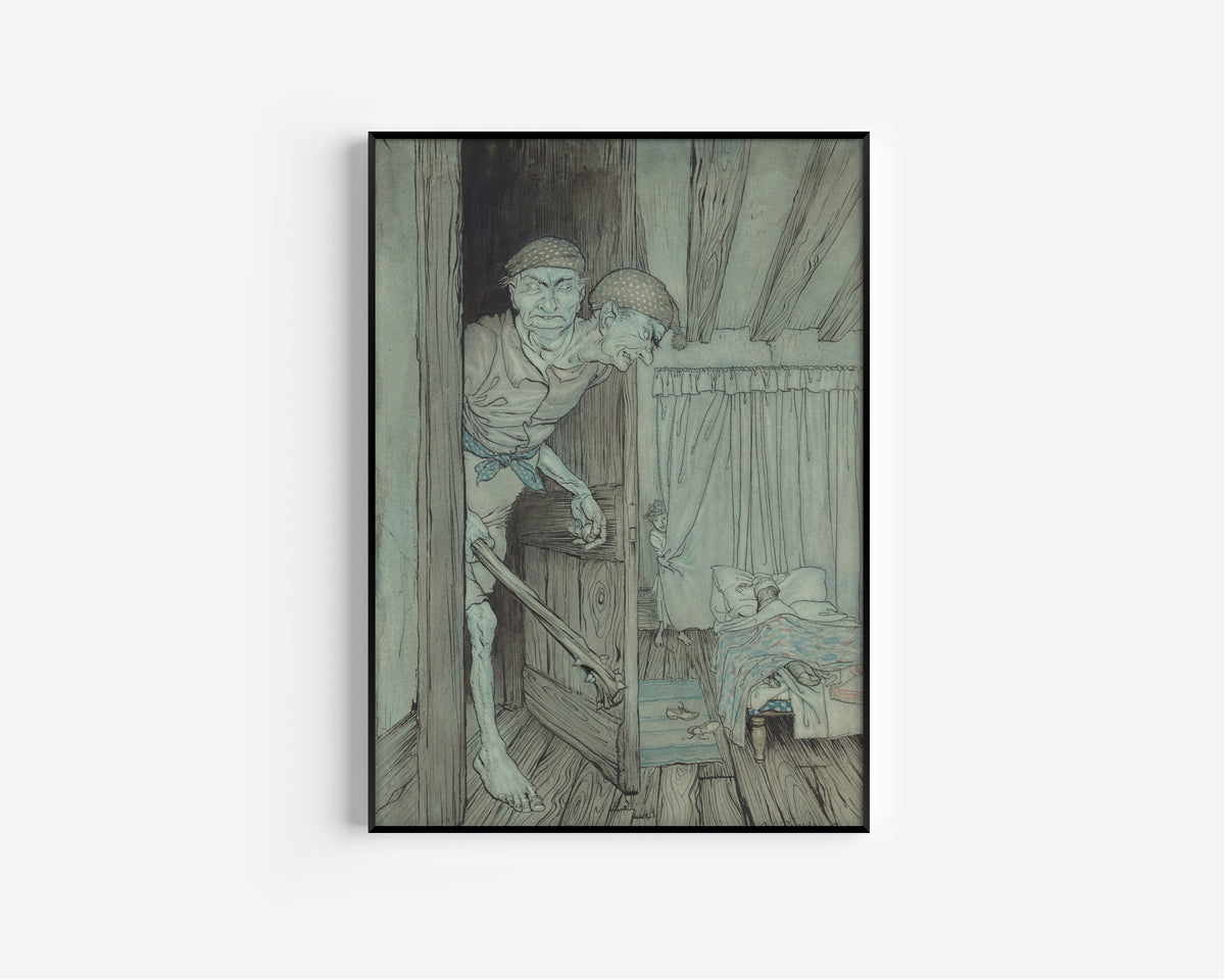 Arthur Rackham — At the Dead Time of the Night in Came the Welsh Giant | Fairy Tale Illustration Print
