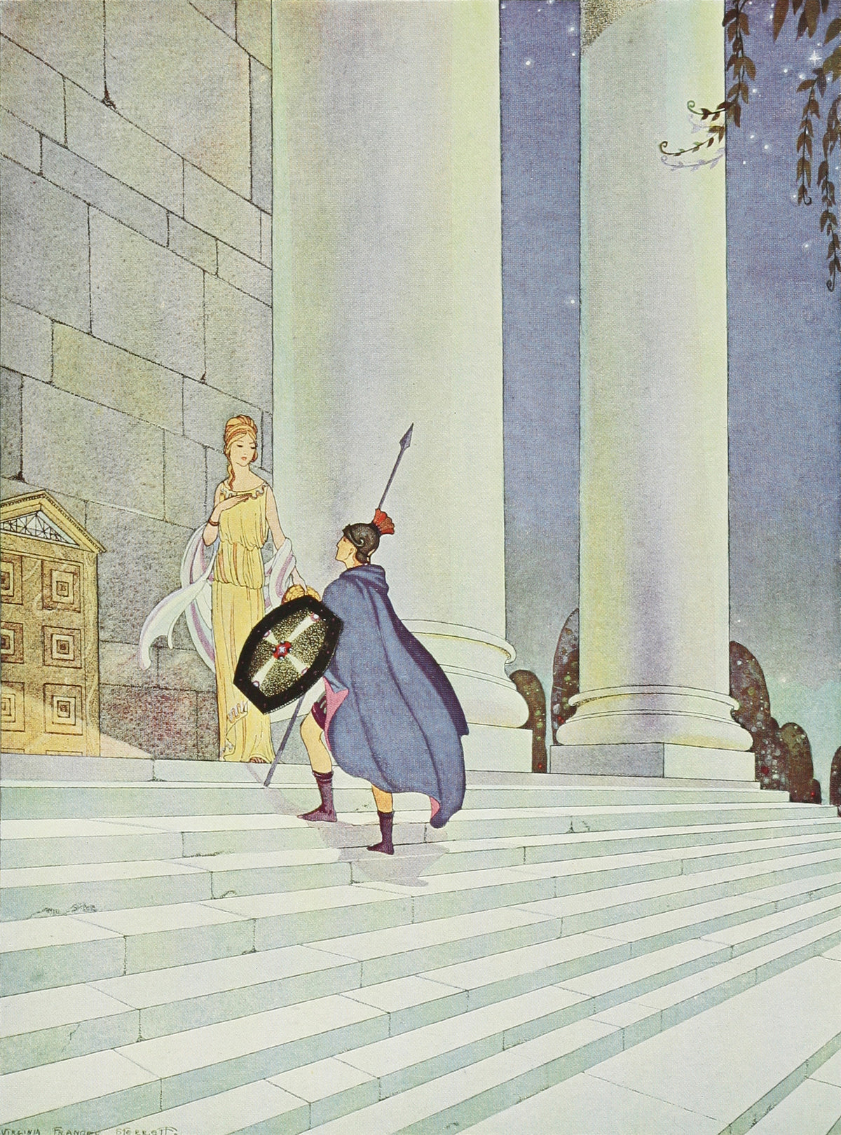 Virginia Frances Sterrett — At the appointed hour he met the beautiful Medea | Fairy Tale Illustration Print