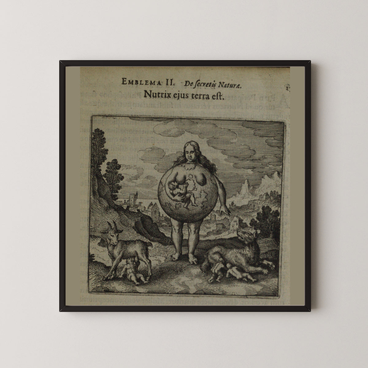 Michael Maier — Atalanta Fugiens, Emblem 2: The Earth Is Its Nurse | Alchemical Engraving Print