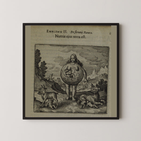 Michael Maier — Atalanta Fugiens, Emblem 2: The Earth Is Its Nurse | Alchemical Engraving Print