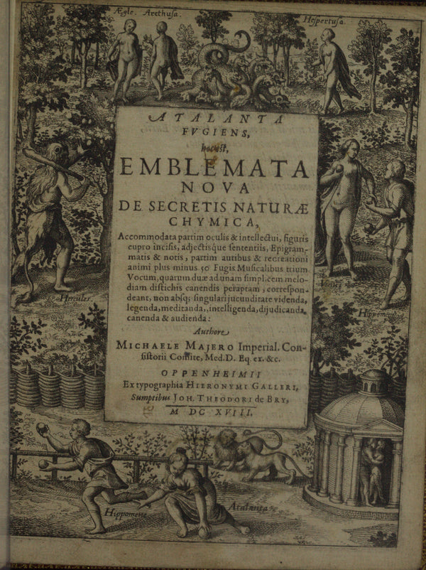 Michael Maier — Atalanta Fugiens, Title Page | Alchemical Engraving Print