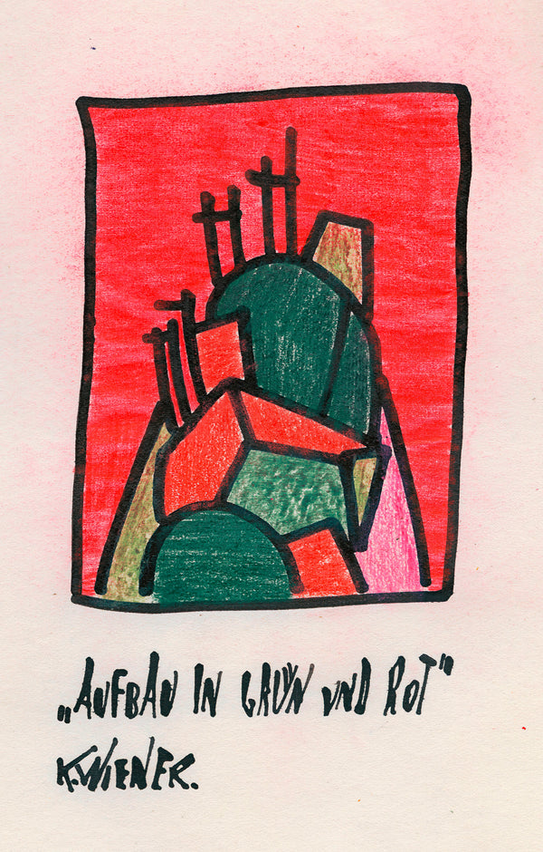 Karl Wiener — Aufbau in Grün und Rot (Construction in Green and Red) | Modernist Art Print