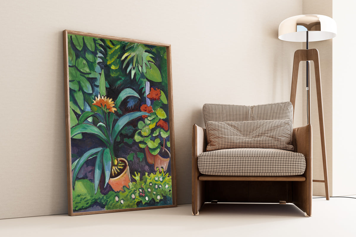 August Macke — Flowers in the Garden, Clivia and Pelargoniums | Expressionist Fine Art Print