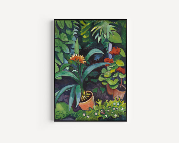 August Macke — Flowers in the Garden, Clivia and Pelargoniums | Expressionist Fine Art Print