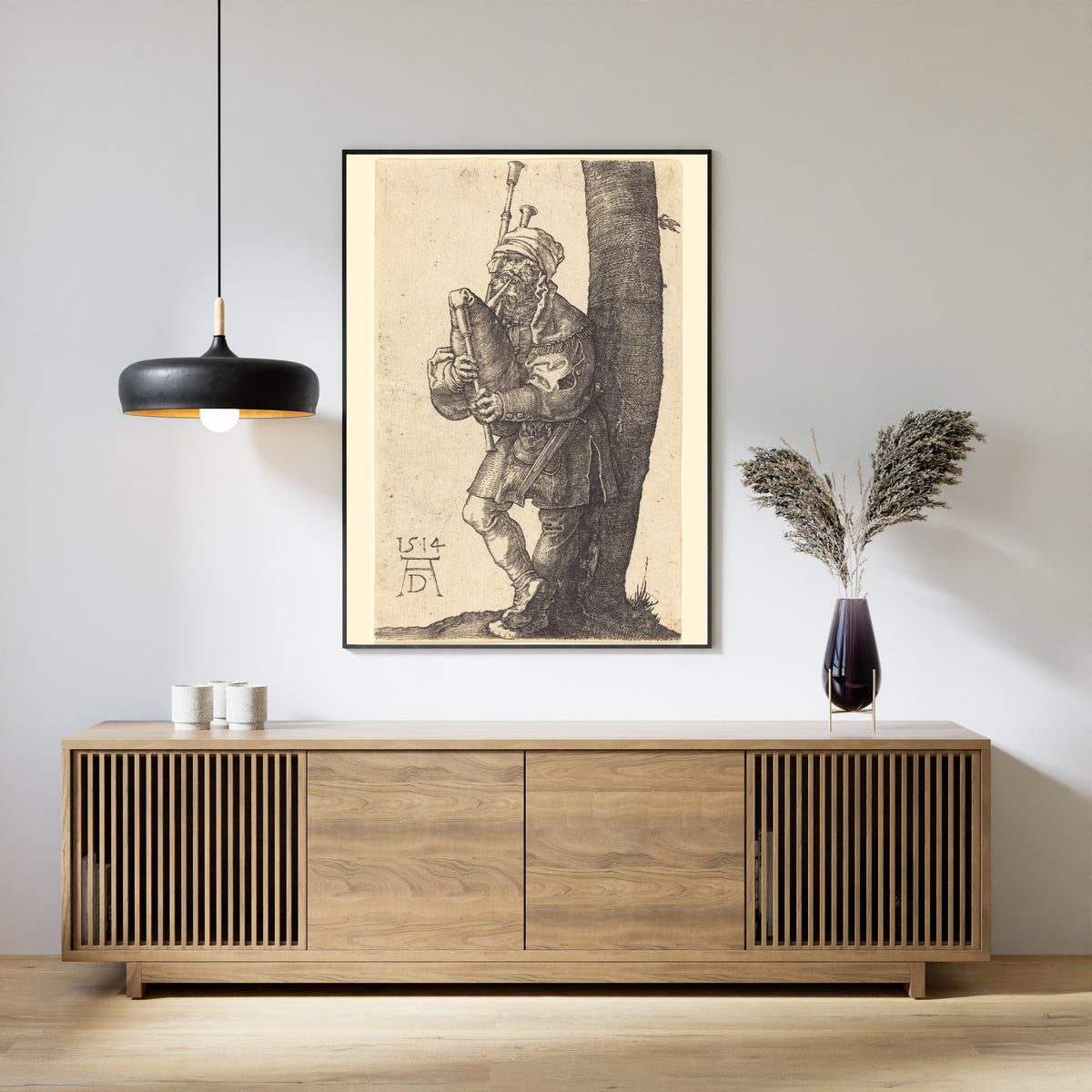 Albrecht Dürer — Bagpiper | Engraving Print
