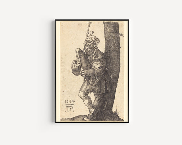 Albrecht Dürer — Bagpiper | Engraving Print