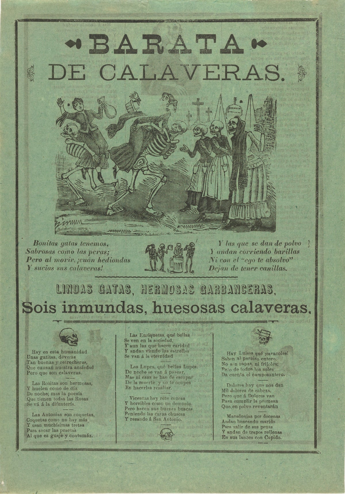 José Guadalupe Posada — Barata de calaveras | Relief Print