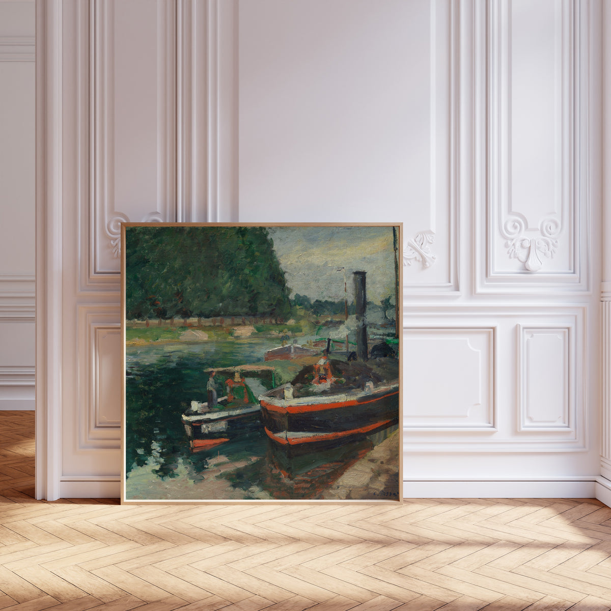 Camille Pissarro — Barges at Pontoise | Fine Art Print
