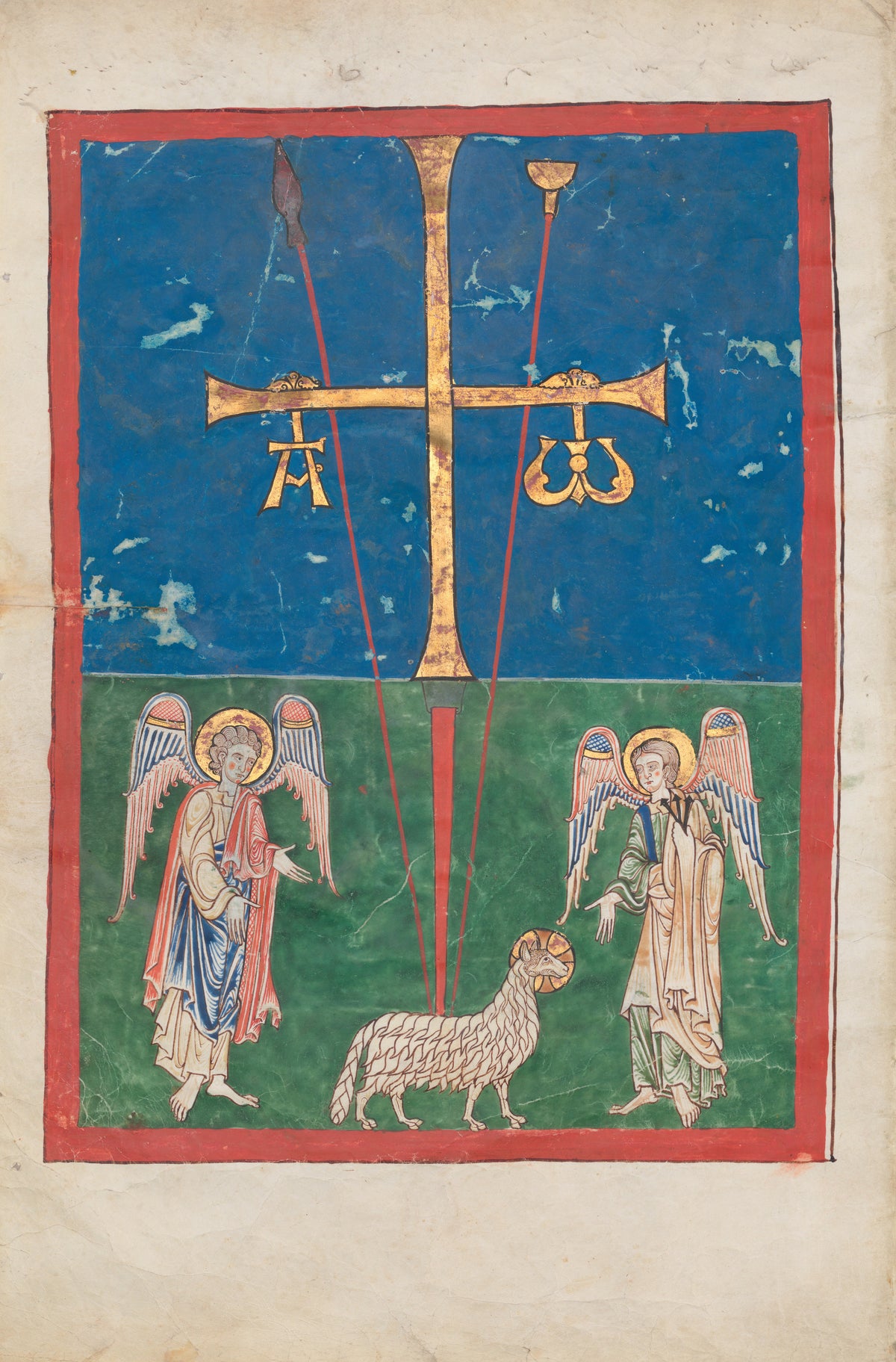 Beatus Manuscript: The Lamb at the Foot of the Cross | Illuminated Manuscript Print