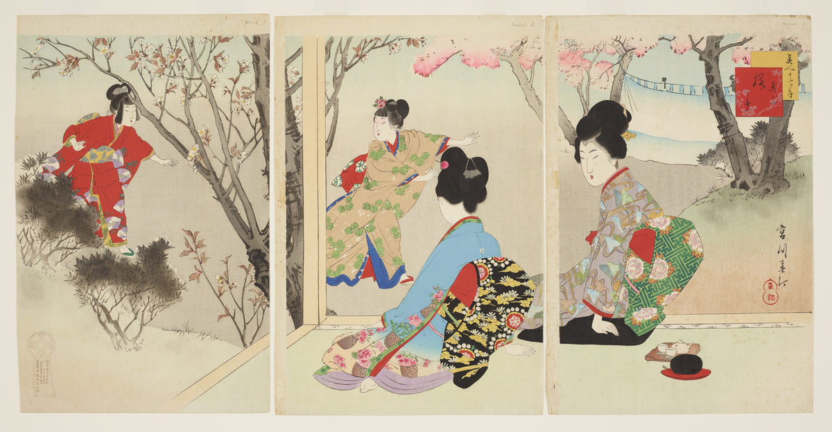 Miyagawa Shuntei — Beauties in the Twelve Months: March | Japanese Woodblock Print (Ukiyo-e)