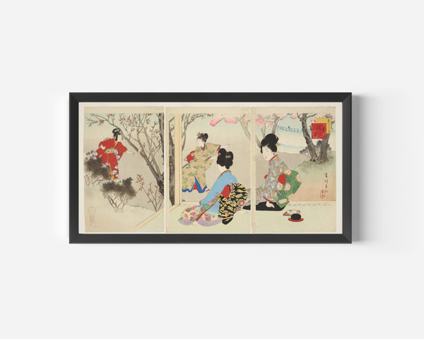 Miyagawa Shuntei — Beauties in the Twelve Months: March | Japanese Woodblock Print (Ukiyo-e)