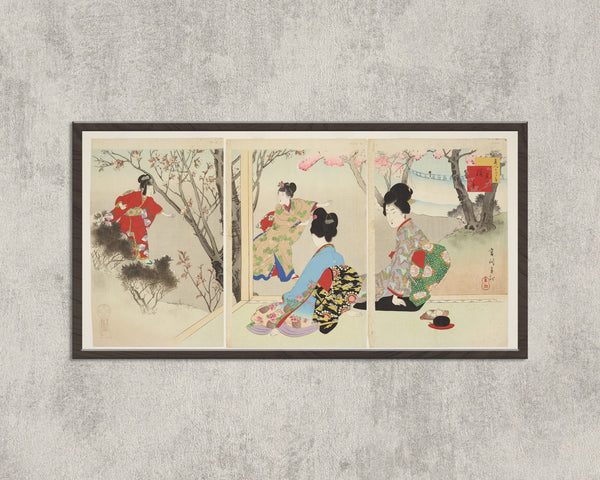 Miyagawa Shuntei — Beauties in the Twelve Months: March | Japanese Woodblock Print (Ukiyo-e)
