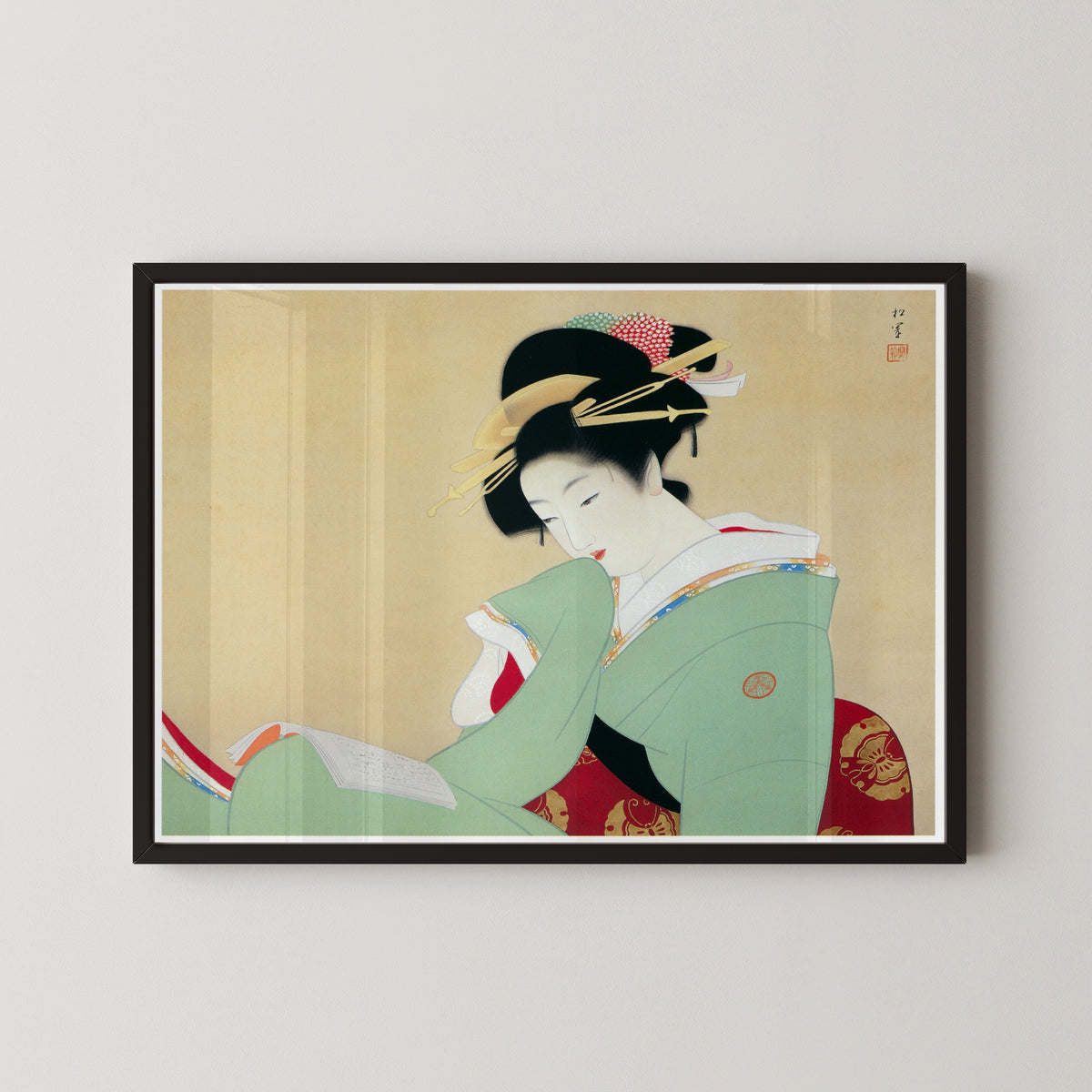 Uemura Shōen — Beautiful Woman Reading a Book | Fine Art Print