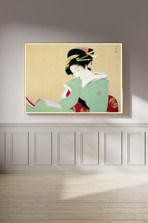 Uemura Shōen — Beautiful Woman Reading a Book | Fine Art Print