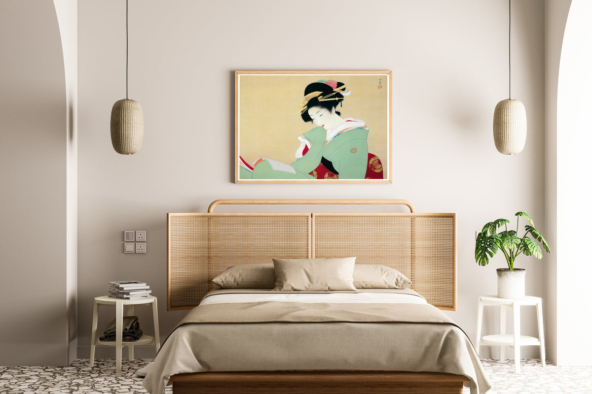 Uemura Shōen — Beautiful Woman Reading a Book | Fine Art Print