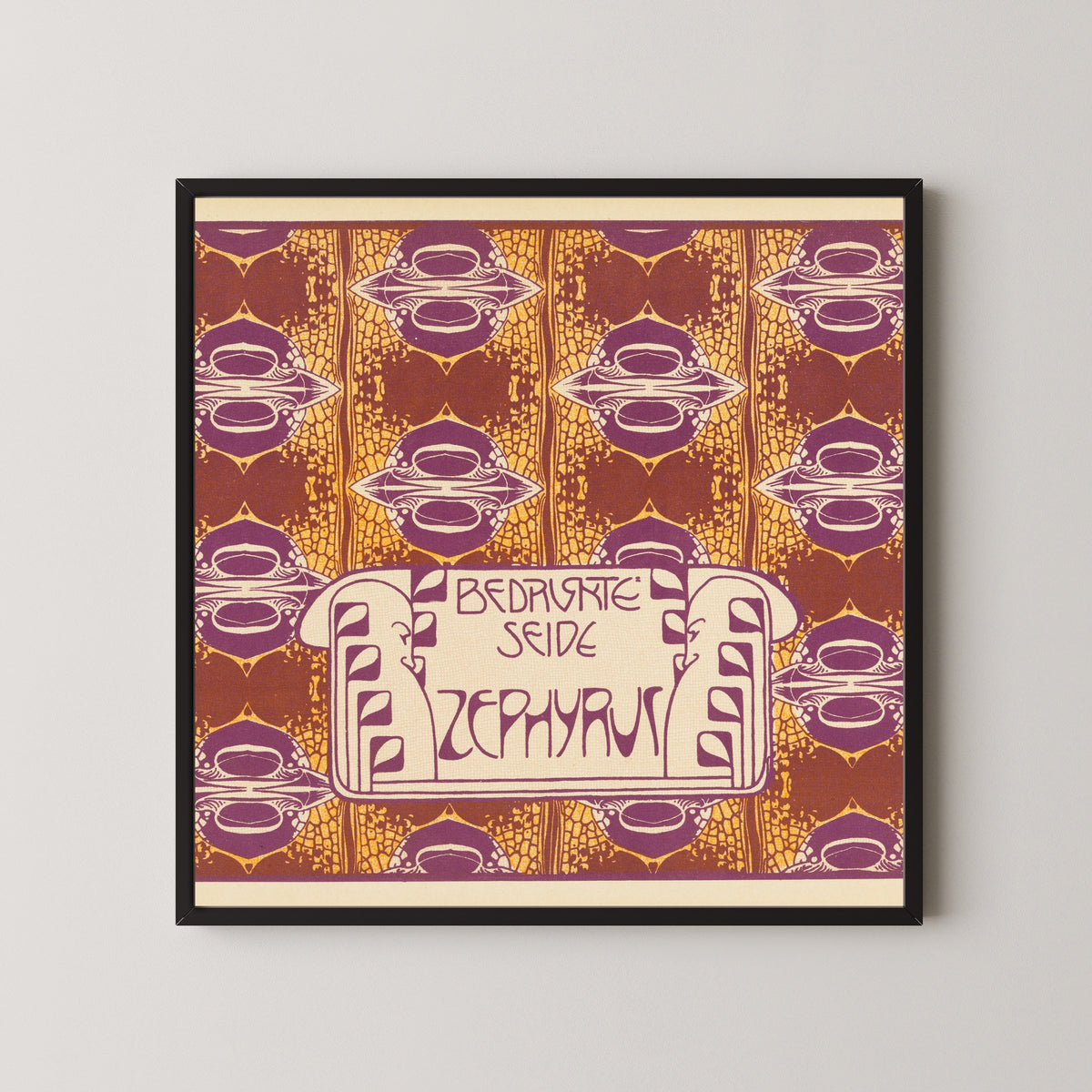 Koloman Moser — Bedruckte Seide Zephyrus (Zephyrus Printed Silk) | Pattern Design Print