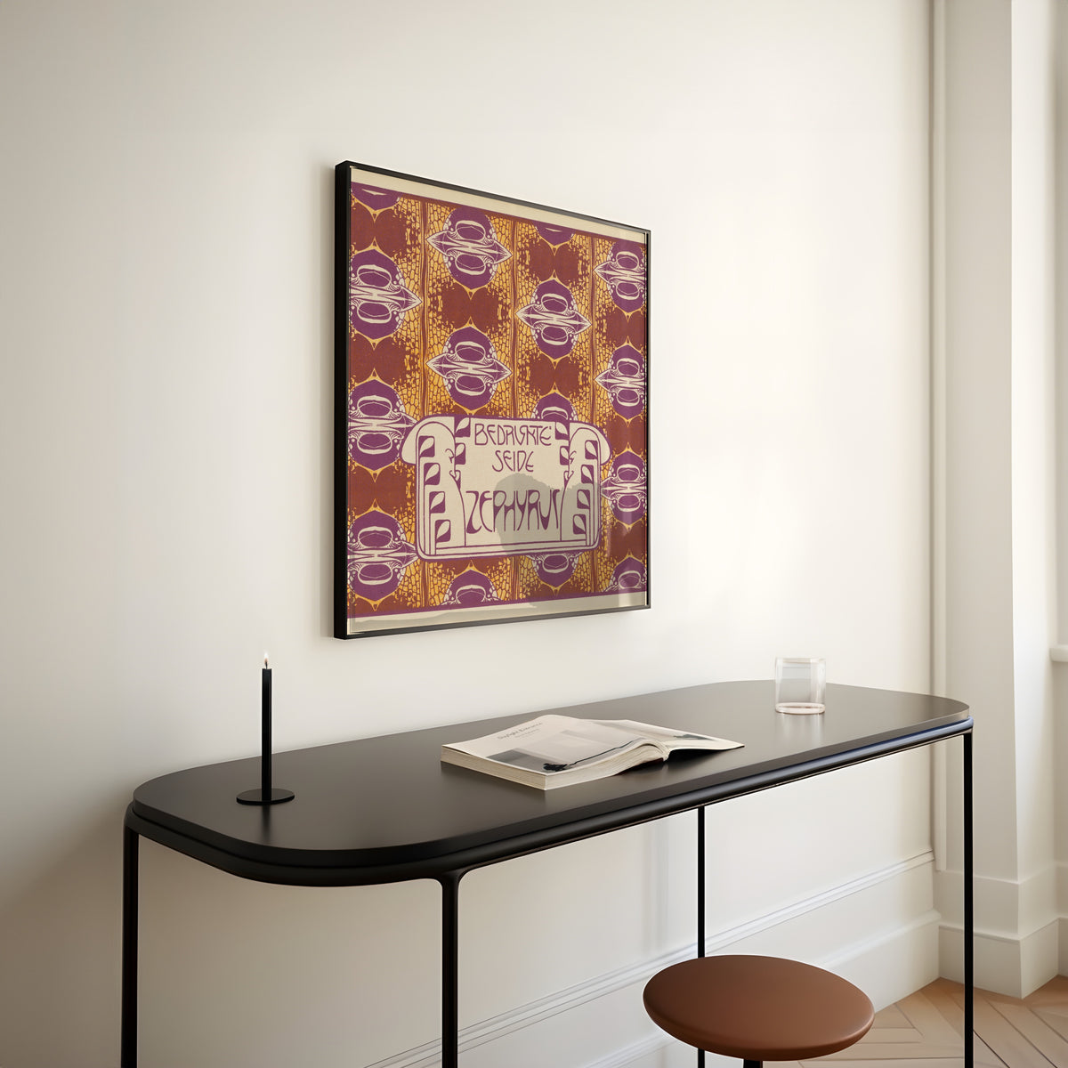 Koloman Moser — Bedruckte Seide Zephyrus (Zephyrus Printed Silk) | Pattern Design Print
