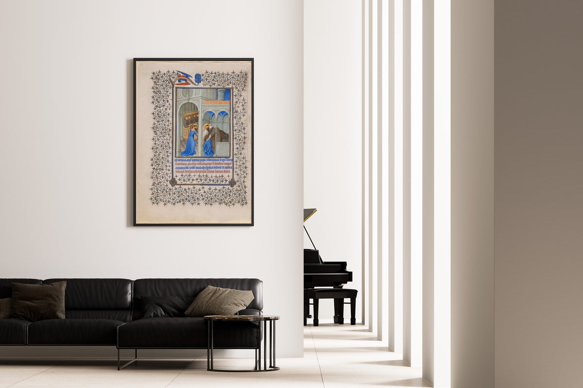 Limbourg Brothers — Belles Heures: Saint Jerome Tricked into Wearing a Woman's Dress | Illuminated Manuscript Print