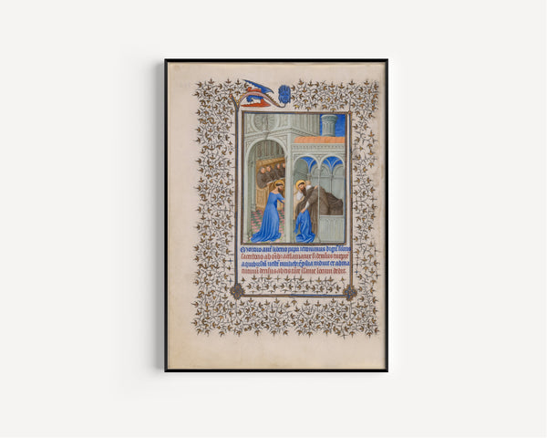 Limbourg Brothers — Belles Heures: Saint Jerome Tricked into Wearing a Woman's Dress | Illuminated Manuscript Print