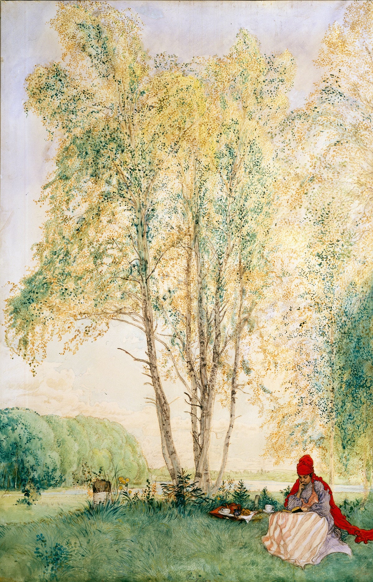 Carl Larsson — Beneath the Birches | Swedish Watercolour Print