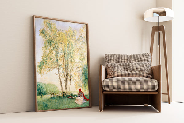 Carl Larsson — Beneath the Birches | Swedish Watercolour Print
