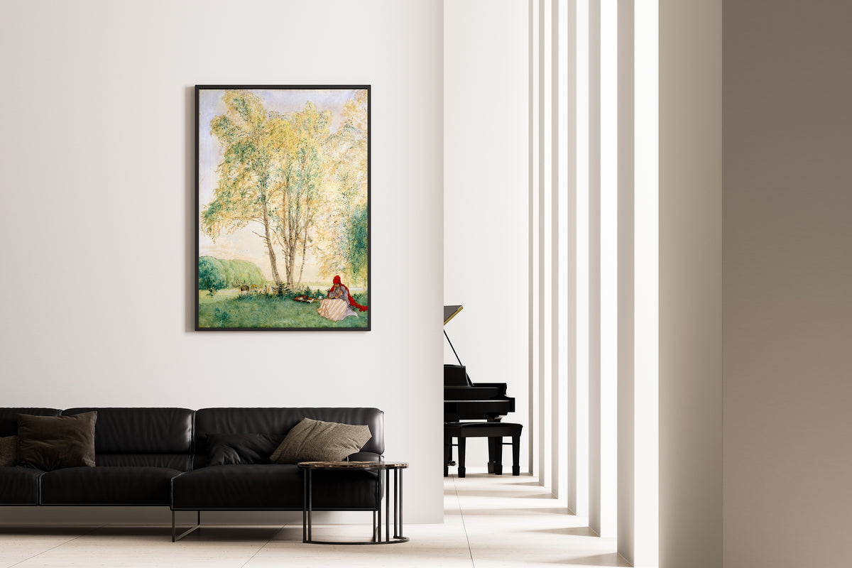 Carl Larsson — Beneath the Birches | Swedish Watercolour Print
